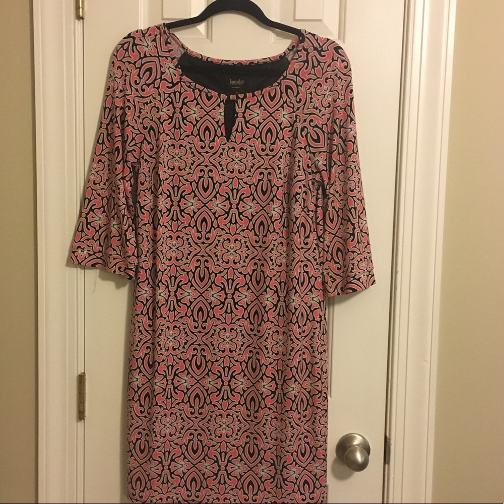 Laundry Coral & Black Mod Shift Dress